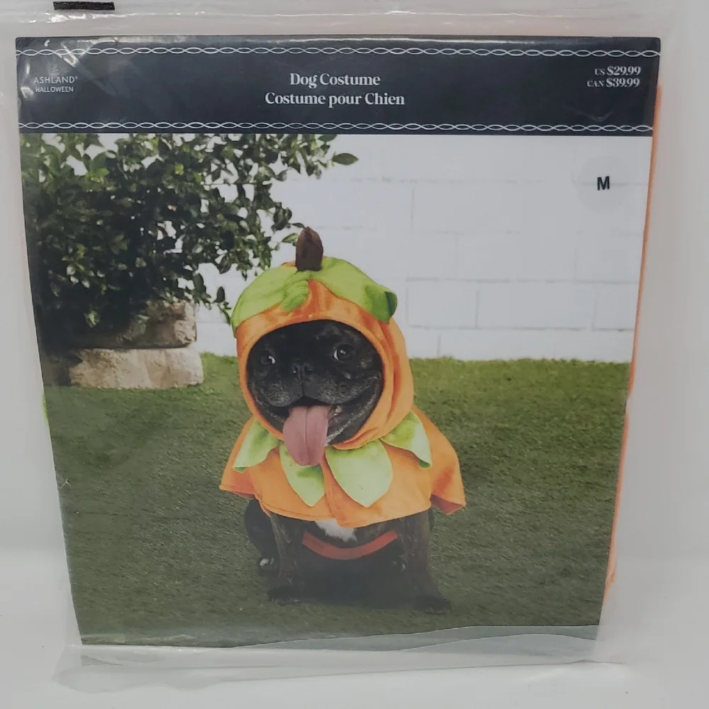 Dog Pumpkin Costume - Vibrant Orange SIZE M